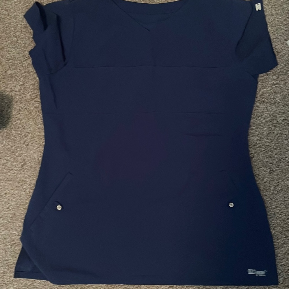 Navy grey anatomy scrub top